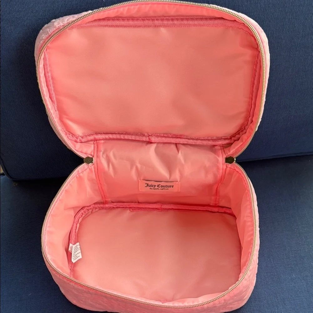 Juicy Couture Pink Velour Cosmetic Bag